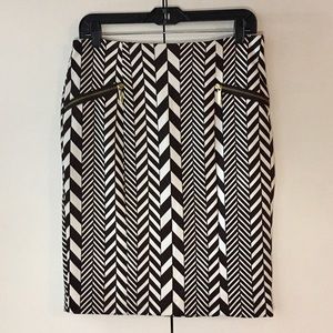KORS by MICHAEL KORS CHEVRON BROWN PENCIL SKIRT 8